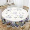 Independence Day Flower Wreath Waterproof Rectangular Tablecloth Red Blue Flower Star USA Flag Tables Cover for Dinner Kitchen