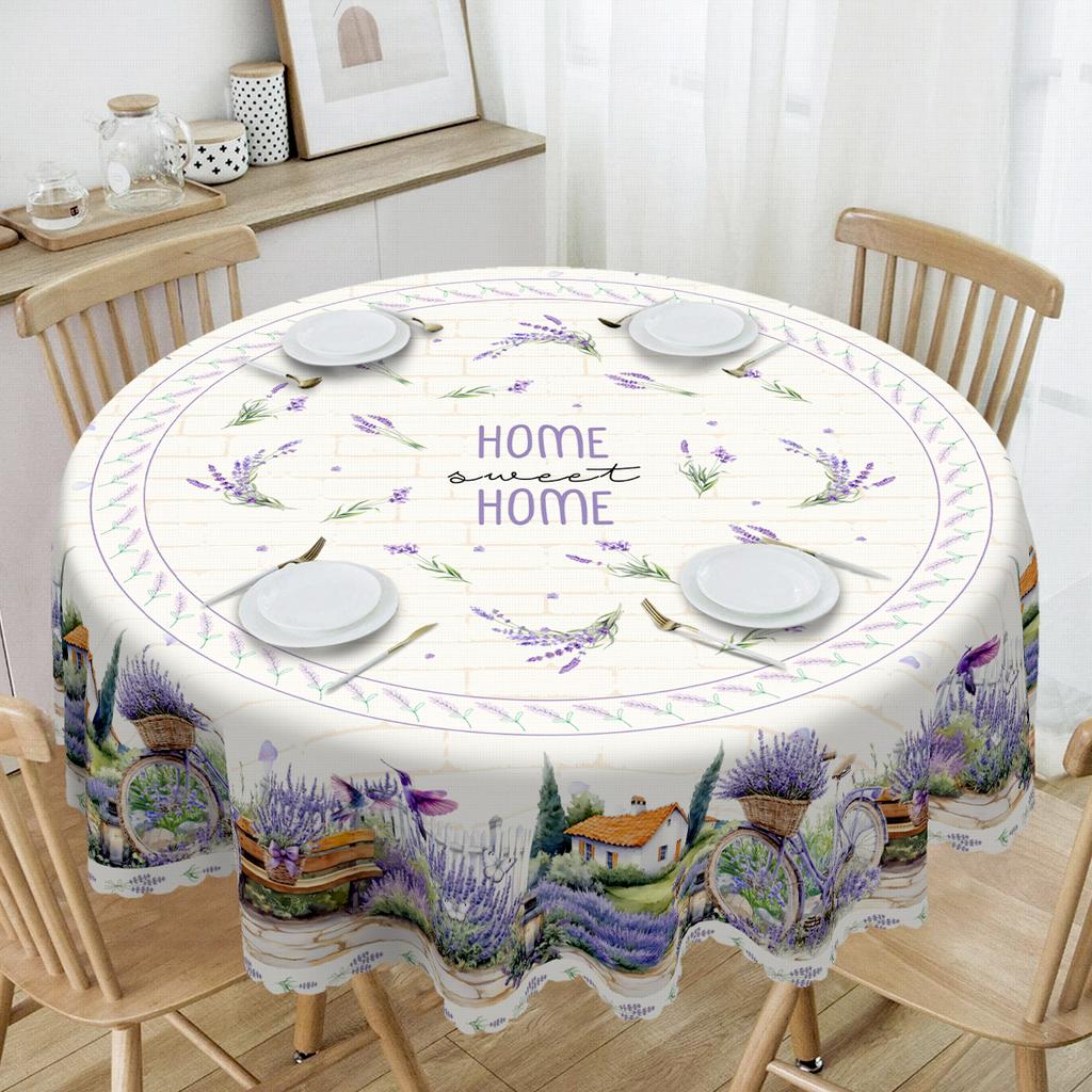 Independence Day Flower Wreath Waterproof Rectangular Tablecloth Red Blue Flower Star USA Flag Tables Cover for Dinner Kitchen