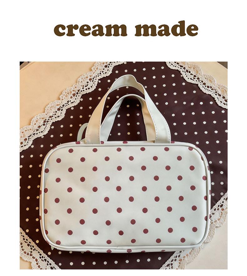 Mint Green Polka Dot Women's Makeup Bag, Large Capacity, Portable, Waterproof, with Compartments for Toiletries.
