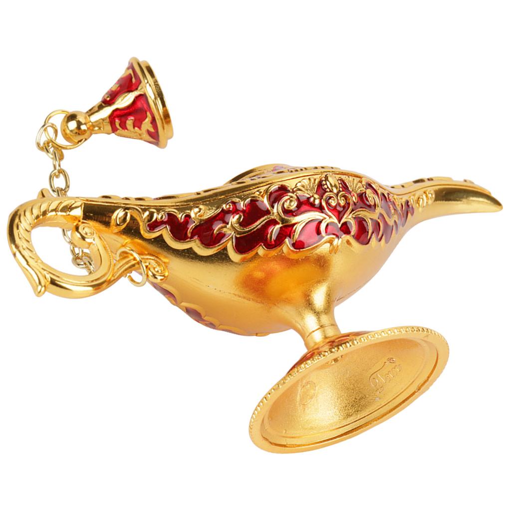 Lampada Leggendaria Intagliata in Metallo Vuota Lampada Magica Genio di Aladino Decorazione Pentola (# 1)