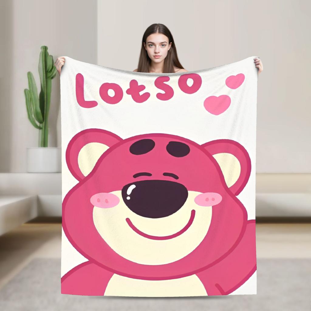Lotso Cartoon Blanket Soft Warm Aesthetic Plush Bedding Throws For Bedroom Picnic Flannel Bedspread Bed Cover