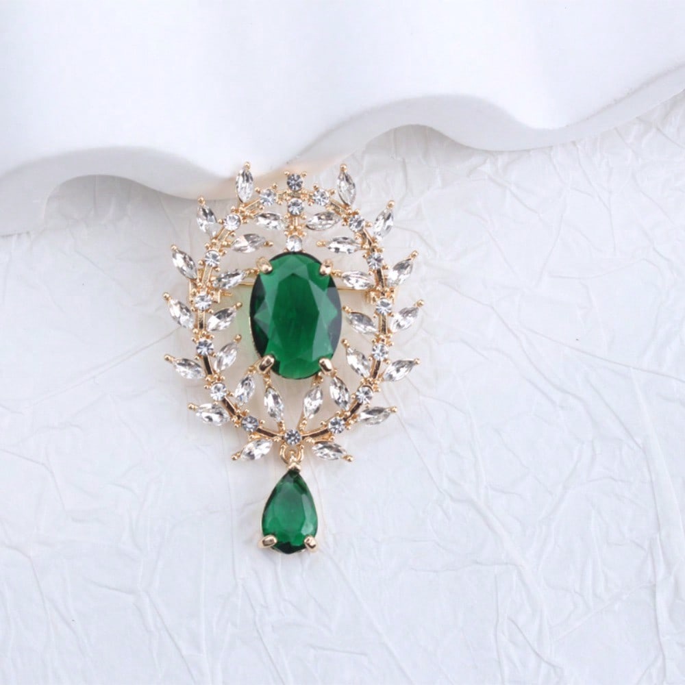 1pc Vintage Rhinestone Women's Brooch & Pin Jewelry - Retro Elegant, Fine Craftsmanship, Unique Design, for Scarves/Jackets/Bags
