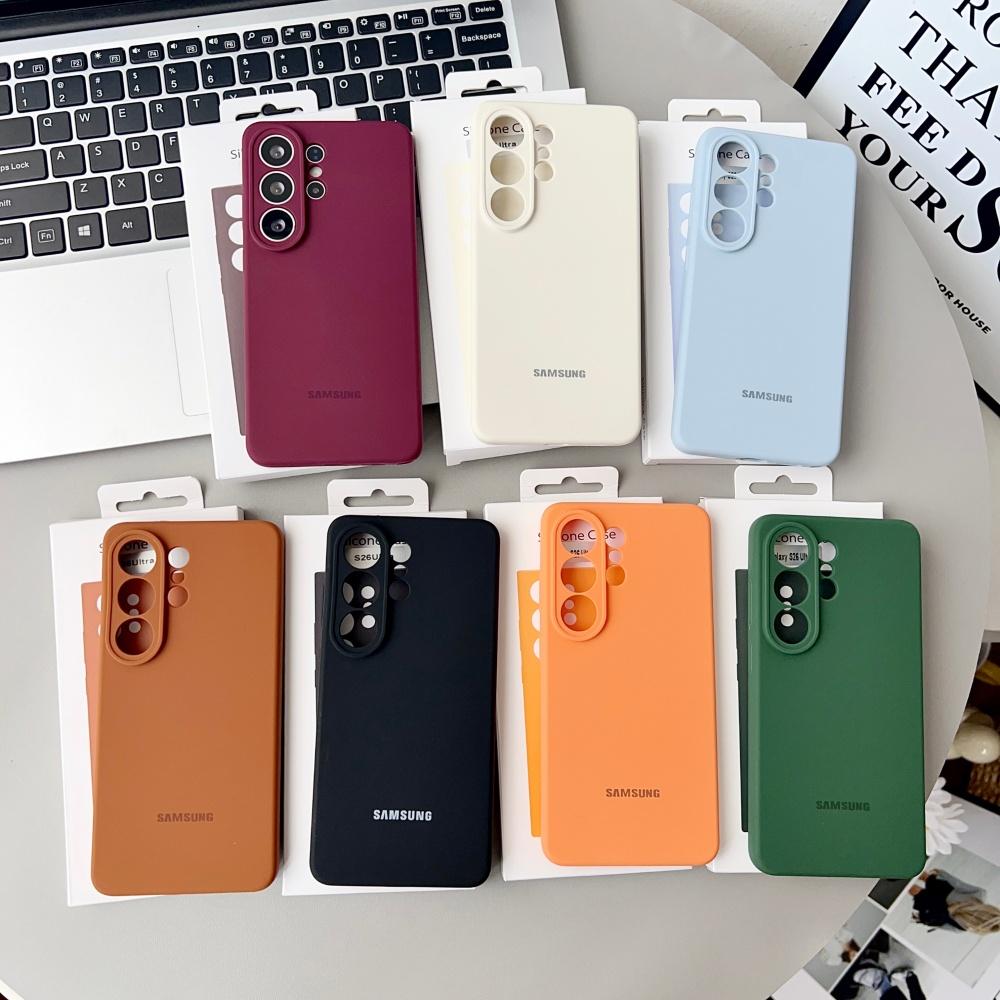 Original For Samsung S26 S25 Ultra S26 Case High Quality Liquid Silicone Cover Samsung S26 S25 Plus S24 Protector Shell & Box