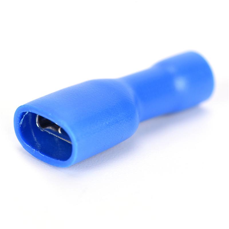 100X Conectores de Terminal de Fio Elétrico Isolados tipo Pala Macho e Fêmea para Crimpar Azul