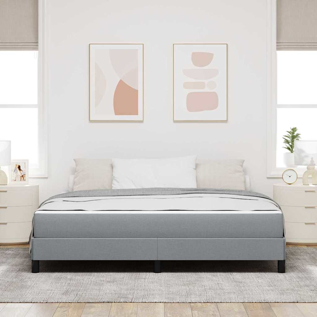 Box Spring Bed Light Grey 180 x 200 cm Fabric