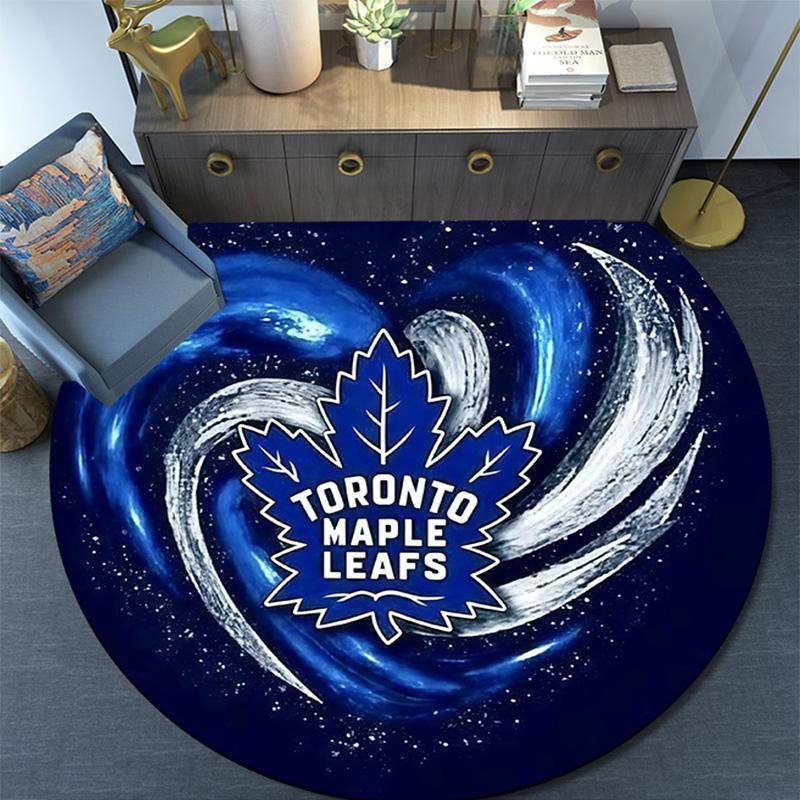 Toronto Maple Leafs2,Round Area Rug,Carpet Rug for Living Room Bedroom Sofa Playroom Decor,Non-slip Floor Mat