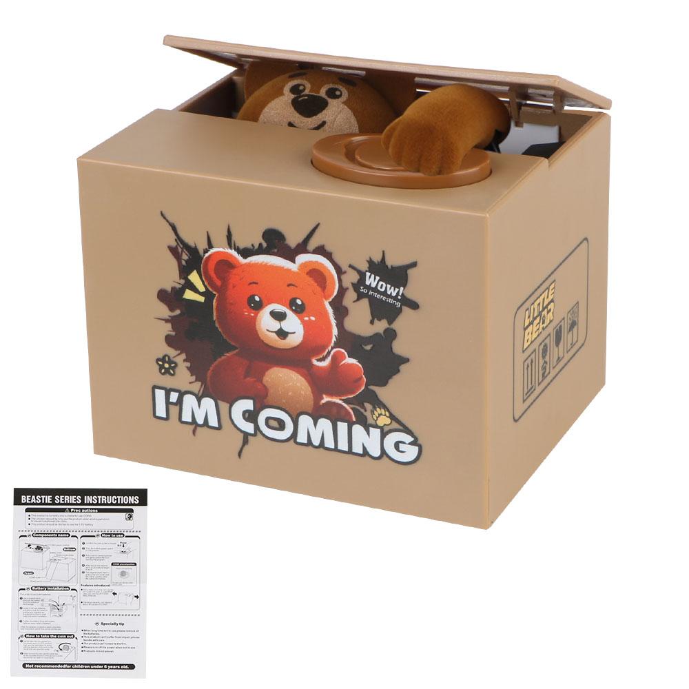 Kids Gift Electronic Money Saving Box Automated Coin Bank Action Figure Toys with Music Coin Piggy Bank Stealing Money Box