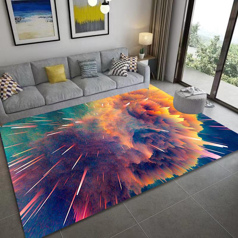 Galaxy Planets Carpet Mat Spiral Nebula Rug Interstellar Vortex Stardust Cosmic 3D Effect Vibrant Home Decoration Floor Mats