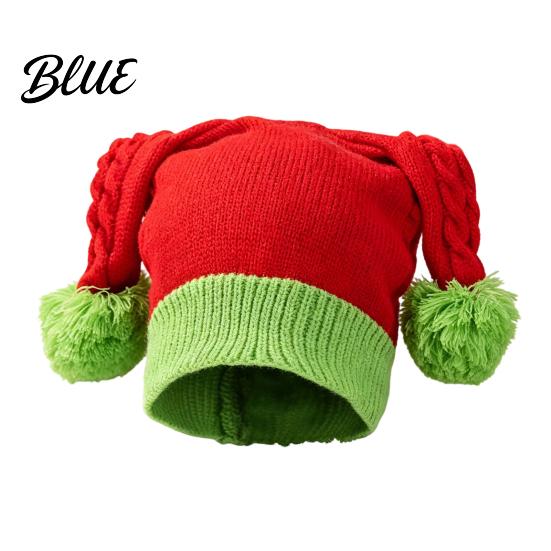 Breathable Warm Winter Hat Women Christmas Elf Hat, Cozy Knit with Pom Casual Accessories for Pom, Stretchy Skull Cap Outdoor Cold Weather Soft
