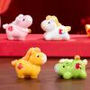 Horse Year Miniature Ornaments Zodiac Cartoon Lucky Pony Diy Car Decoration Spring Festival Office Desktop Decor Ornaments