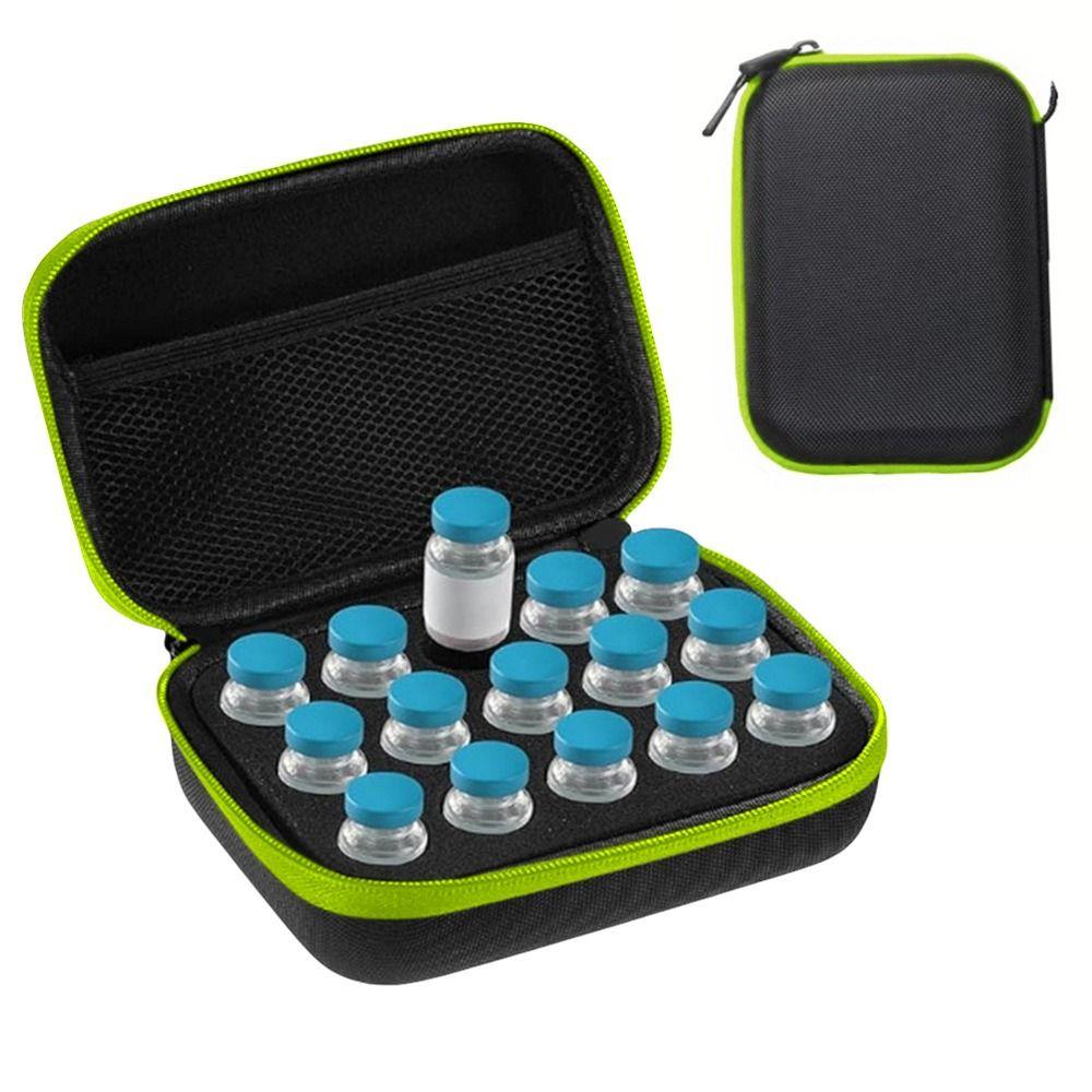 10ML Insulin Vial Storage Case Waterproof 15 Slots Insulin Vial Protector Wear-resistant EVA Essentials Oil Case Travel Use
