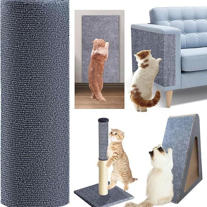 Trimmable Self-Adhesive Cat Tree Carpet Mat for Scratching and Climbing