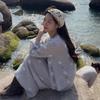Foulard a Triangolo Beige da Donna Bandana Uncinetto Rete Trasparente Sciarpa Lavorata a Maglia Foulard Retrò Versatile Sciarpa da Collo Accessori per Capelli