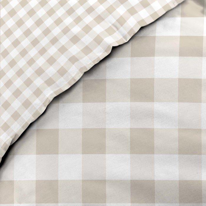 Parure de lit 220 x 240 cm Victoire a carreaux beige