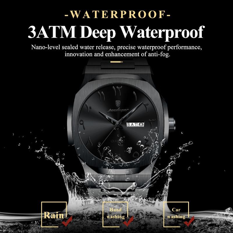 Top Brand Ultra-thin Male Women's Watch New Waterproof Luxury Quartz Watch Double Calendar Trendy Luminous Wristwatch