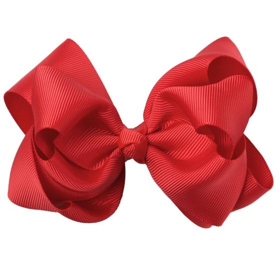 Bow Hairpin Safety Alloy Hair Clip with Burr-Free Metal Spring Double-Layer Threaded Webbing Bow Kids Non-Slip Hair Accessory