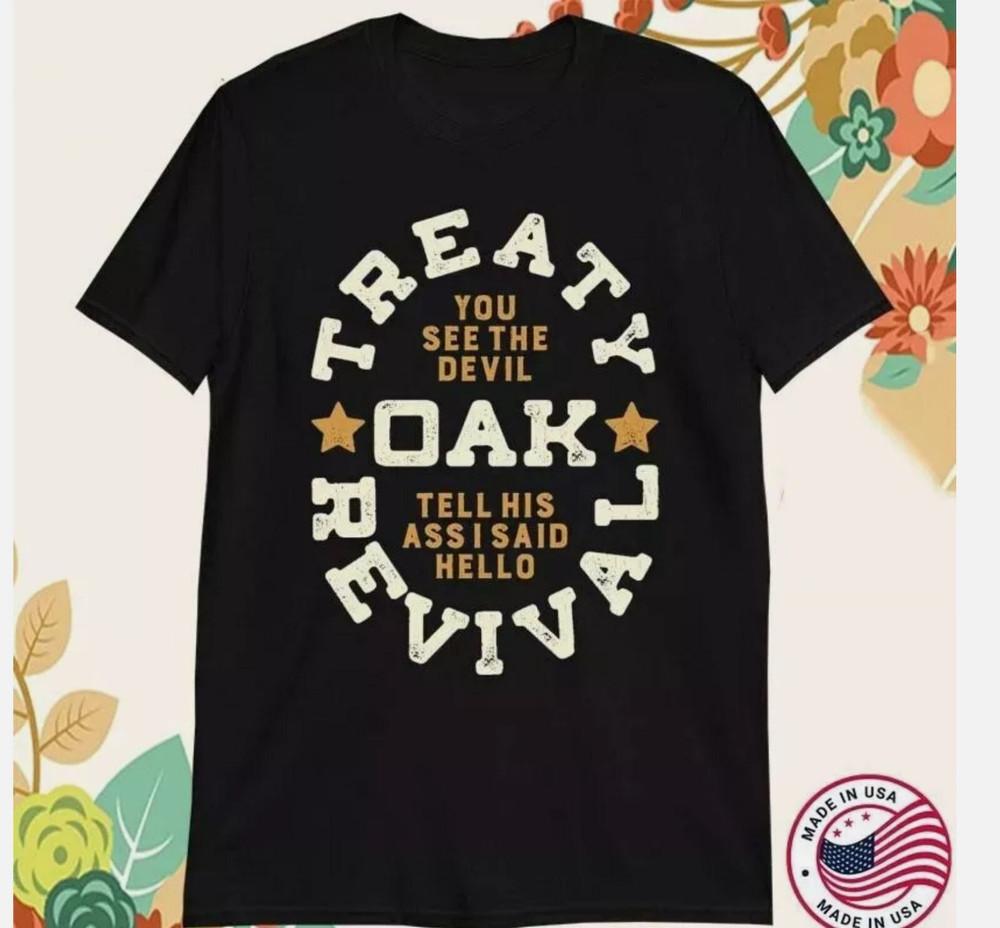 Винтажная футболка Treaty Oak Revival Черная Большого размера S-3XL XL