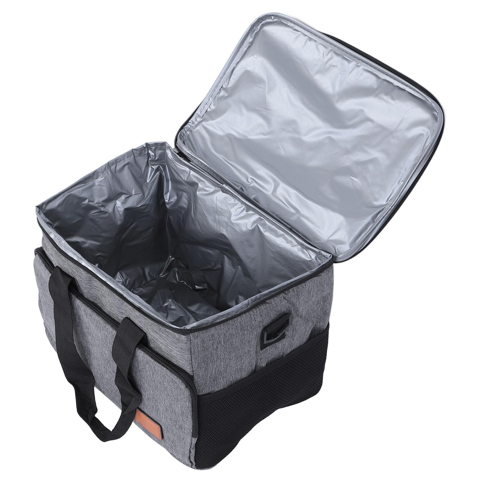 

Изолированная сумка для ланча с защитой от протечек, большой вместимости, с двойной молнией, термоизоляционными боковыми сетчатыми карманами