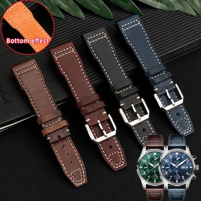 High Quality Italian Cow Leather Watchband for IWC Big Pilot IW388103 IW378005/003/001 Mark 18 Men Watch Strap 20 21mm Bracelet