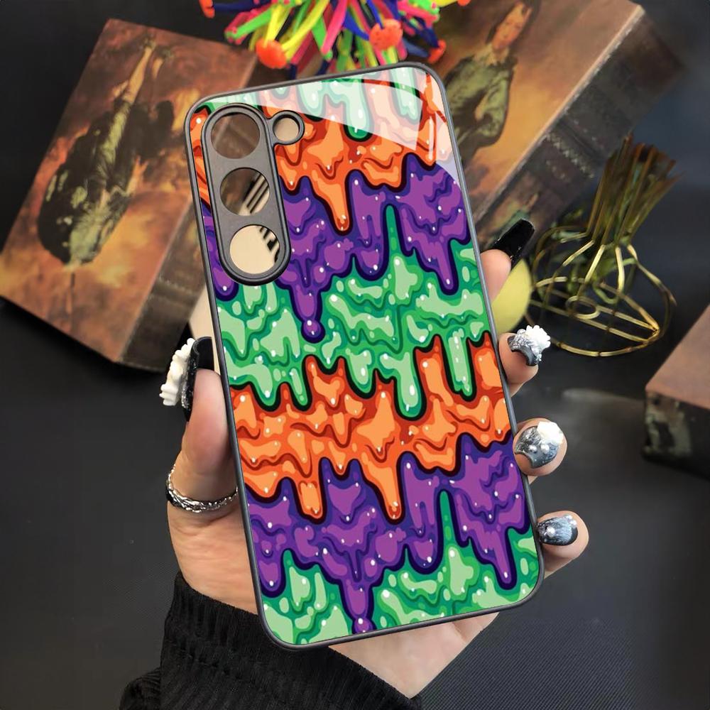 Slime Pattern Phone Case For Samsung Galaxy S25 S24 S23 S22 S20 S21 Note20 Ultra Plus Fe Colored Silver Cover