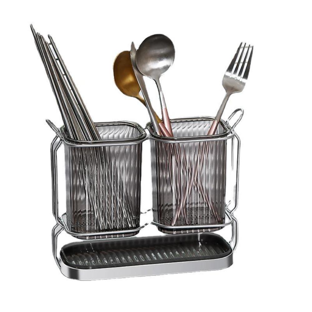 Nordic Drain Storage Holder Luxury Plastic Cutlery Organizer Versatile Wall Mounted Utensil Drying Rack Kitchen