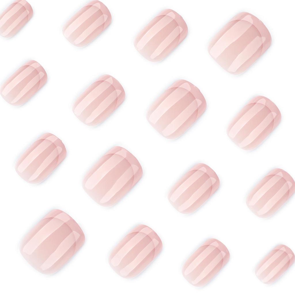 Simple French Rose Pink Short Square Wearable Nails - Hot Selling Manicure Fake Nails