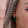 Gorgeous Clasp Earrings Created Oval 10*12mm Emerald Nano 925 Sterling Silver Fine Jewelry for Women's Party Daily Wear