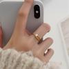 Geometric Pearl & Titanium Steel Hollow Ring for Women