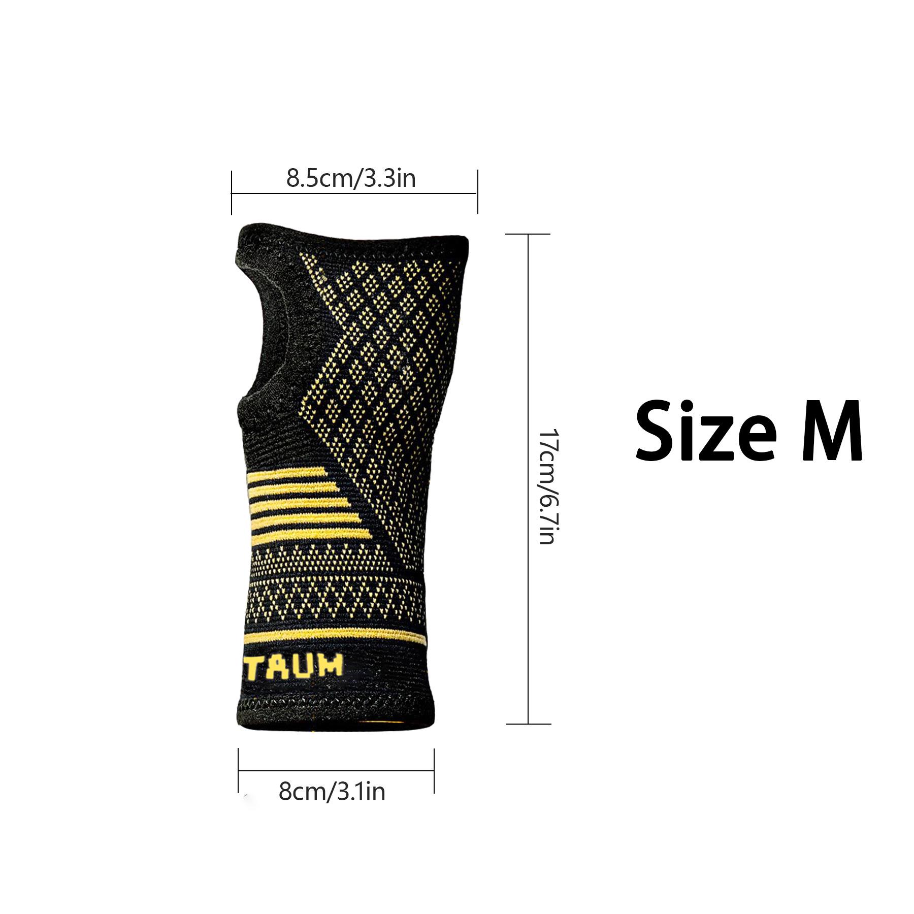 Copper Ion Wrist Compression Sleeve - Comfortable, Breathable Wrist Guard for Enhanced Support and Protection Black Gold (Single)