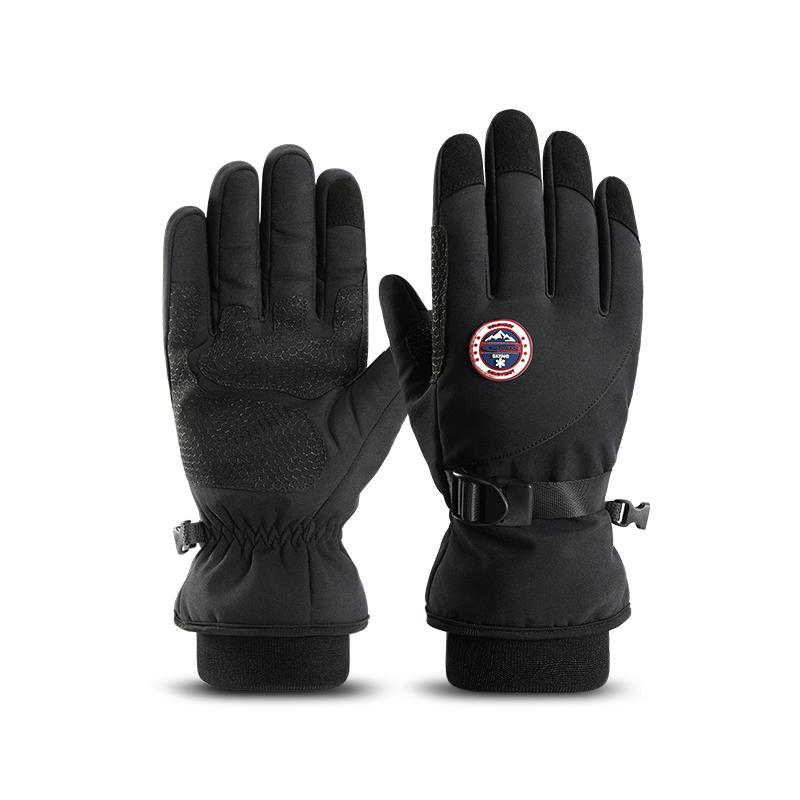 GOLOVEJOY DB69 Ski Gloves Snowboard Waterproof Windproof Gloves for Kids & Adults Warm Winter Touch Screen Functional Snow Glove M чёрный