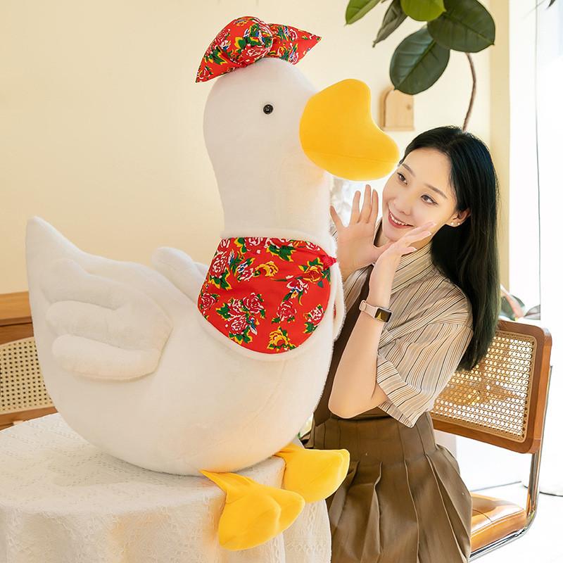 Plush Goose Toys Flower Cotton Jacket Dolls Room Decoration Gifts Festivals