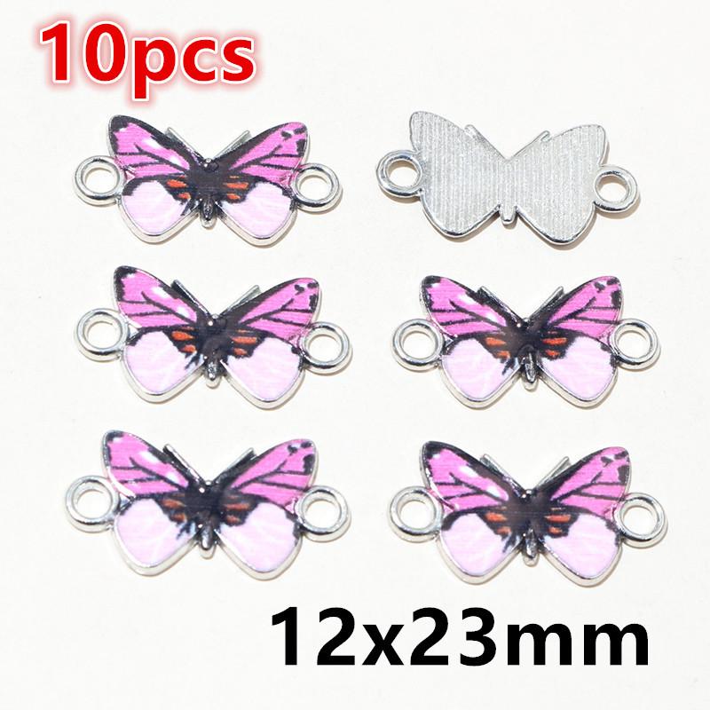10-20pcs Enamel Butterfly Charms Pendants DIY Jewelry Making Connector Accessories for Earrings Necklace Bracelet Findings