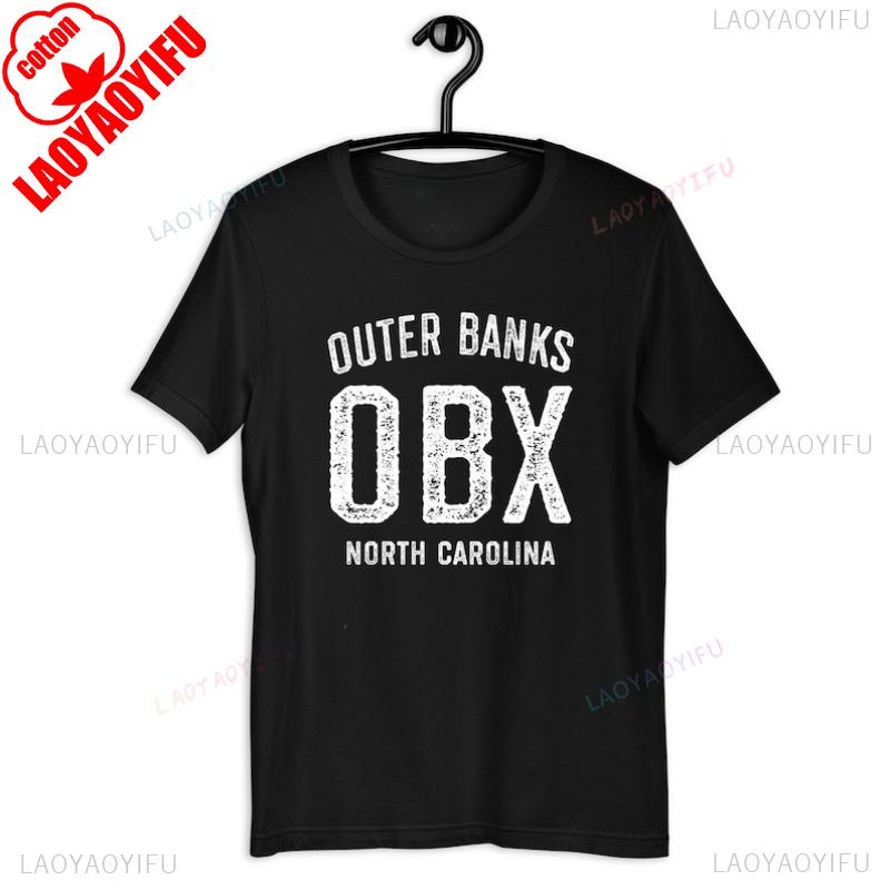 Outer Banks OBX TShirt North Carolina Vacation Unisex Tee Simple Letters Printed Tshirt Tops Cotton Regular Short Sleeve