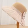 Spring and summer new women's straw hat big brim sun hat French pearl bow versatile sun protection hat travel