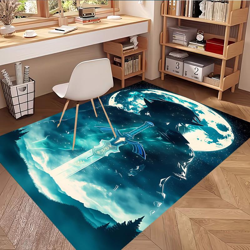 The Legend of Zelda Print Rug, Washable Floor Carpet, For Entryway Dorm Laundry Room Office Study, Home Decor Birthday Christmas Gift