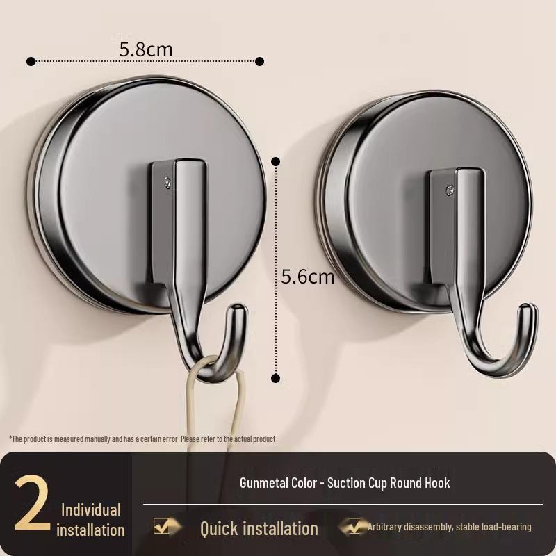 Gancio con Ventosa Senza Tracce e Senza Forare per Cucina, Bagno e Porte - Forte Portata, Montaggio a Vuoto Adesivo.