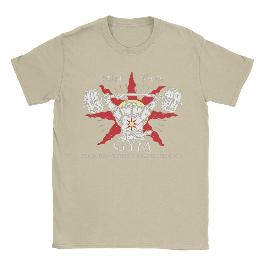 Sun Bros Gym 100 Cotton TShirt For Man Summer Funny TShirts Crew Neck Harajuku Tees Oversized Loose Clothing