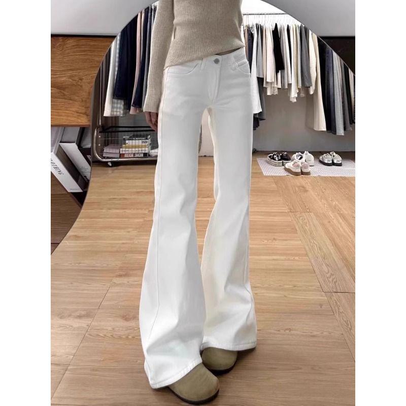 Women's High-Waisted Wide-Leg Micro-Flare Jeans - Spring/Autumn 2025, Loose Fit, Floor-Length