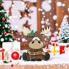 Yousheng Christmas Elk Decoration Wooden Cartoon Elk Ornament Rustic Xmas Centerpiece for Home Table Tiered Tray Mantel Festive Decor