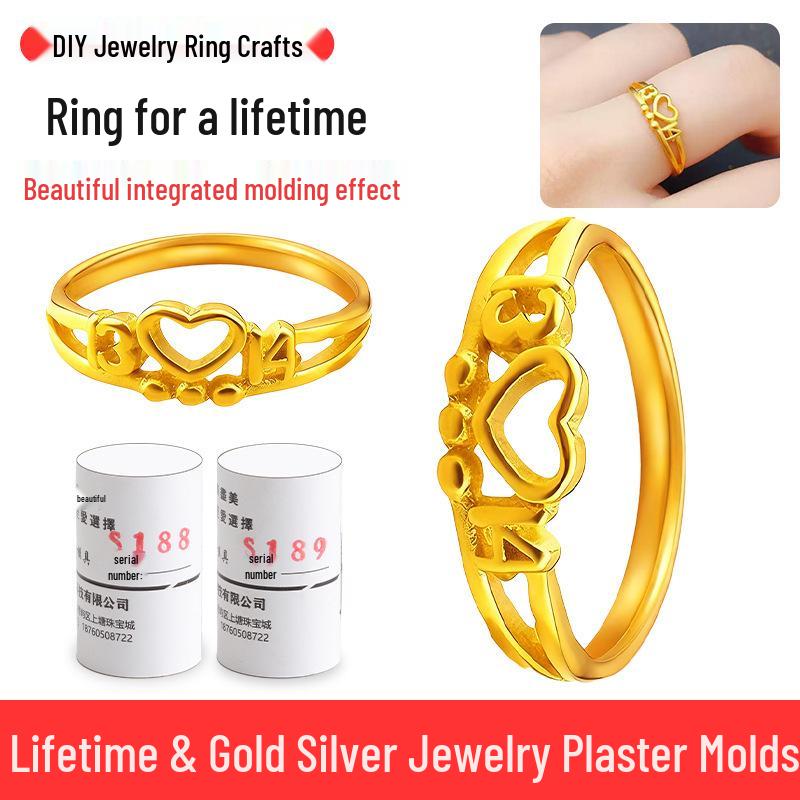 Heart-Shaped Gold & Silver Band Casting Mold for Jewelry Crafting