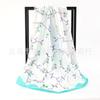 90*90Cm Women Elegant Floral Printed Square Imitation Silk Scarf Hijab Women Luxury Sunscreen And Dustproof Kerchief Head Scarf