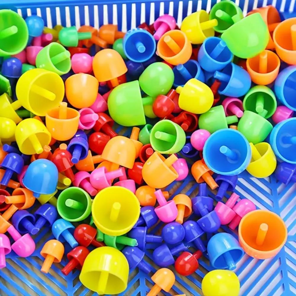 296/592pcs Mushroom Nail Building Blocks Puzzles,Game, Color Cognition Intellectual Educational Toys for Kids 3D Puzzle Game