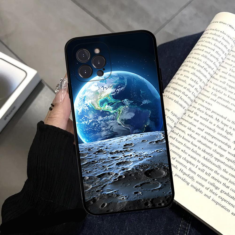 Earth Stars Space Phone Case For IPhone 16 15 14 13 12 Mini 11 Pro XS Max X XR SE 6 7 8 Plus Soft Silicone Cover