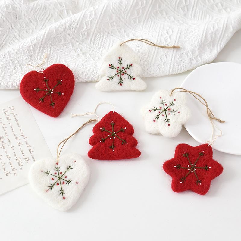 Felt Snowflake Christmas Tree Ornament - Mini New Year Decoration Gift