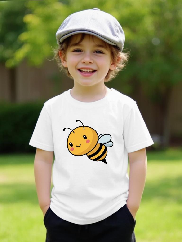 Nuovi Animali T-shirt a Maniche Corte Ape Carina Stampa 3D Abbigliamento Casual Comfort T-shirt per Esterni T-shirt Asciugatura Rapida per Bambini