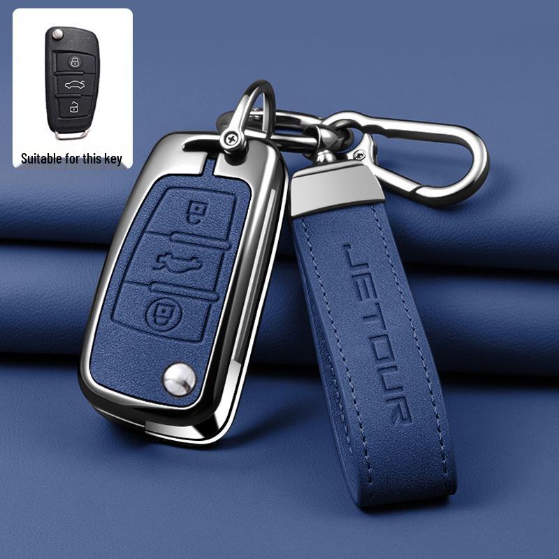 Jetour X70M Folding Key Cover (2019-2022) - 1.5T Model High-Grade Key Fob Case with Metal Shell Buckle (2021)