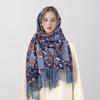 Winter Female Scarf Cashmere Shawls Wraps Women Floral Long Hijab Stoles Pashmina Bufanda Tassel Autumn Lady Headband