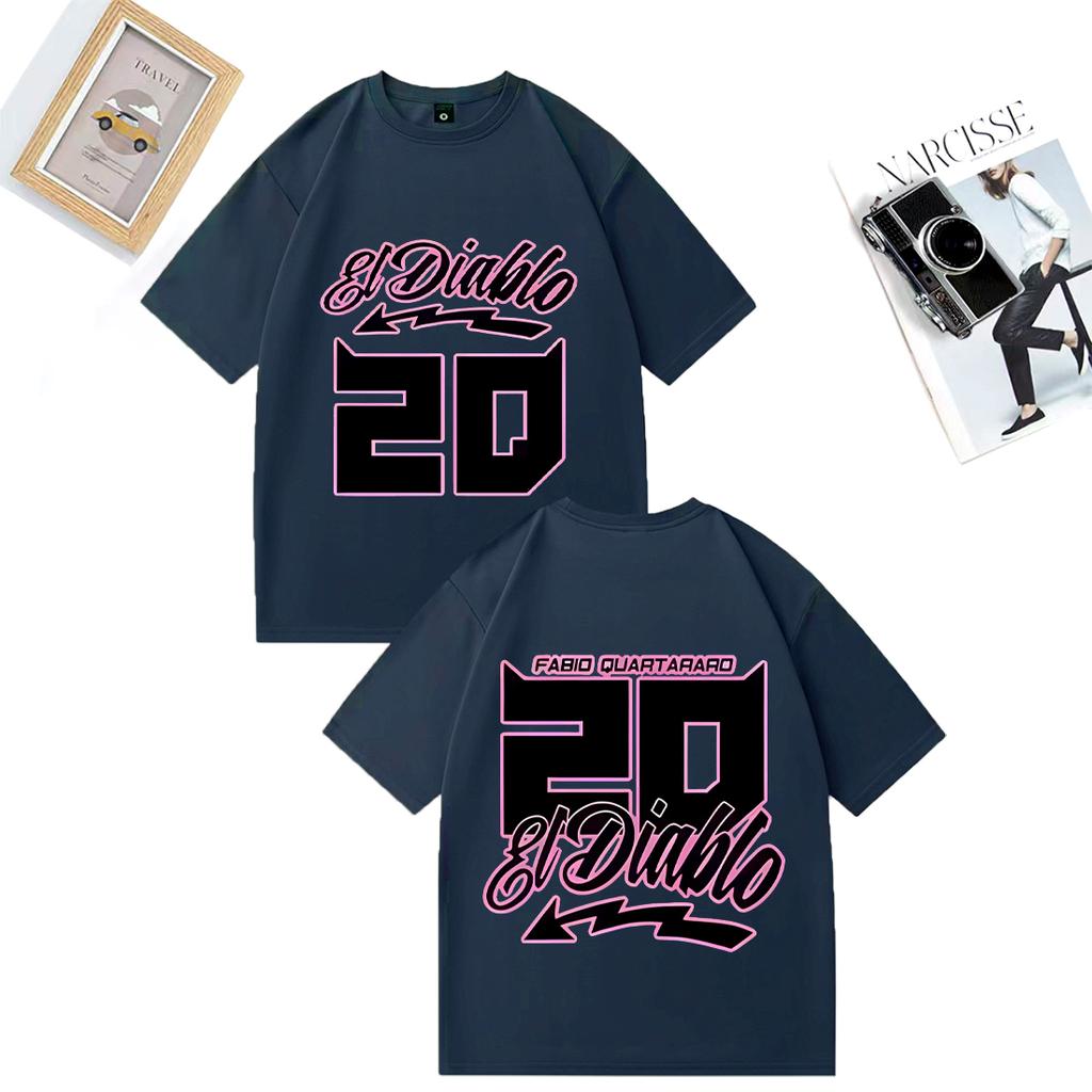 2025 Summer Fabio Quartararo New Graphics 100pure Cotton Printed Tshirt Mens Hip Hop Streetwear Short Sleeve Oversized Unisex