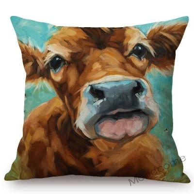 Nordische Aquarell Schöne Kuh Malerei Heim Dekoration Sofa Überwurf Kissenbezug Ölgemälde Baumwolle Leinen Stuhl Sitzkissenbezug