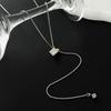 Salircon Minimalism Trendy Stainless Steel Long Snake Chain Necklace For Women Elegant Imitation Pearl Pendant Choker Jewelry